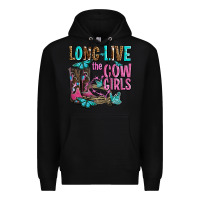 Black long live the cowgirls olivia Premium Hoodie - OliviaCreatesArt