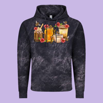 Honey And Bee With Flower Coffee Cup Vintage Hoodie Designed By Bundleandbundleshop