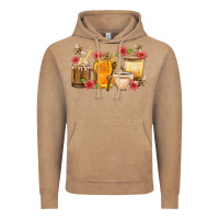 Vintage Coffee Honey And Bee With Flower Coffee Cup Vintage Hoodie - BundleAndBundleShop