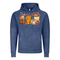 Vintage Denim Honey And Bee With Flower Coffee Cup Vintage Hoodie - BundleAndBundleShop