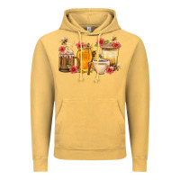 Vintage Mustard Honey And Bee With Flower Coffee Cup Vintage Hoodie - BundleAndBundleShop