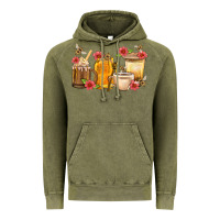 Vintage Olive Honey And Bee With Flower Coffee Cup Vintage Hoodie - BundleAndBundleShop