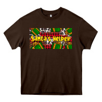 Chocolate Brown santa's helper with gifts Heavy Core Tee - AdoDesignShop