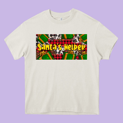 Santa's Helper With Gifts Heavy Core Tee Designed By Adodesignshop