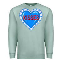 Seafoam valentine's day hearts Premium Sweatshirt - FaDigitalArtStudio
