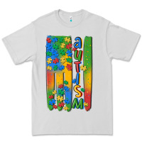 Dove Grey autism american flag Premium Tee - MaliasSmallBusiness
