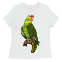 White New Zealand Paraket Parrot Ladies Tee - LillyAllenDesigns