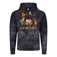 Cloud Black Camping Braid Hair Woman With Fire Bbs Vintage Hoodie - BundleAndBundleShop