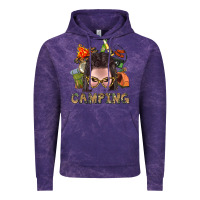 Cloud Purple Camping Braid Hair Woman With Fire Bbs Vintage Hoodie - BundleAndBundleShop