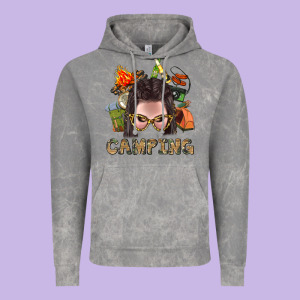 Camping Braid Hair Woman With Fire Bbs Vintage Hoodie Designed By Bundleandbundleshop