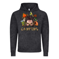 Vintage Black Camping Braid Hair Woman With Fire Bbs Vintage Hoodie - BundleAndBundleShop