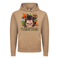 Vintage Coffee Camping Braid Hair Woman With Fire Bbs Vintage Hoodie - BundleAndBundleShop