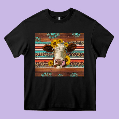 Western Sunflowers Gemstone Heifer Heavy Core Tee Designed By Jasminsmagicworld