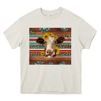 Cream western sunflowers gemstone heifer Heavy Core Tee - Jasminsmagicworld