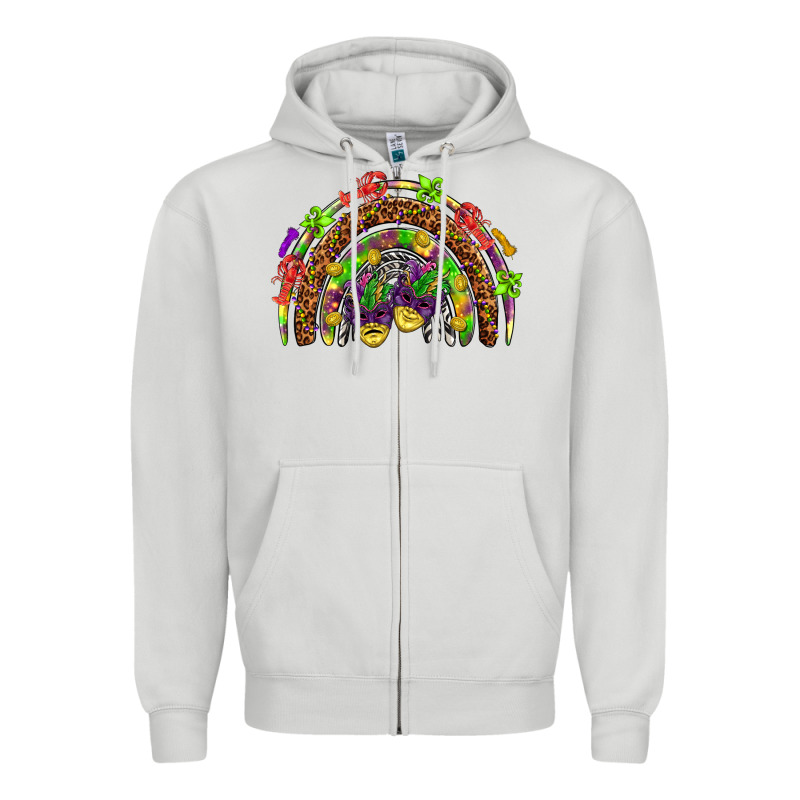 Mardi Gras Rainbow Zipper Hoodie by HowdyJamesFarm | Teevron