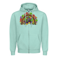 Seafoam Mardi Gras rainbow Zipper Hoodie - HowdyJamesFarm