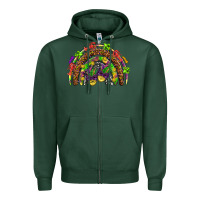 Sports Green Mardi Gras rainbow Zipper Hoodie - HowdyJamesFarm