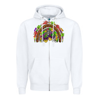 White Mardi Gras rainbow Zipper Hoodie - HowdyJamesFarm
