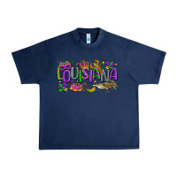 Navy louisiana mardi gras Urban Heavy Tee - LillyAllenDesigns