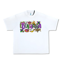 White louisiana mardi gras Urban Heavy Tee - LillyAllenDesigns