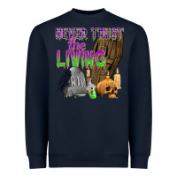 Navy Never Trust The Living Heavyweight Sweatshirt - texasbilliewilder