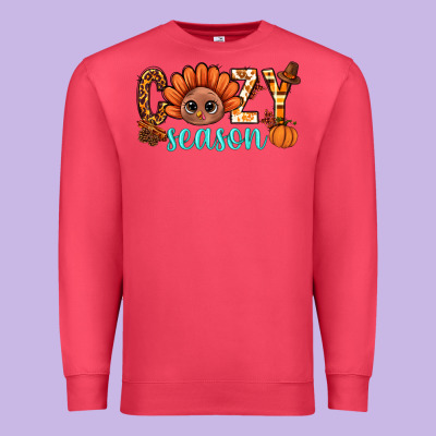 Turkey Cozy Season Thanksgiving Bbs Premium Sweatshirt Designed By Bundleandbundleshop