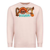 Pale Pink turkey cozy season thanksgiving bbs Premium Sweatshirt - BundleAndBundleShop