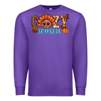 Purple turkey cozy season thanksgiving bbs Premium Sweatshirt - BundleAndBundleShop
