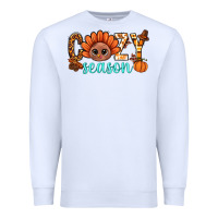 White turkey cozy season thanksgiving bbs Premium Sweatshirt - BundleAndBundleShop