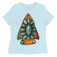 Baby Blue gemstone arrowhead Ladies Tee - Jasminsmagicworld