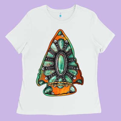 Gemstone Arrowhead Ladies Tee Designed By Jasminsmagicworld