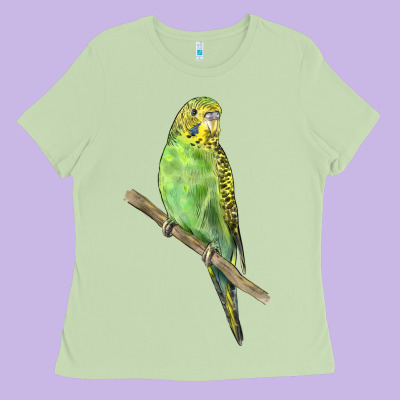 Budgeriar Bird Parrot Ladies Tee Designed By Lillyallendesigns