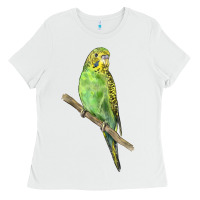 White Budgeriar Bird Parrot Ladies Tee - LillyAllenDesigns