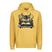 Antique Gold cowhide and hunter truck olivia Premium Hoodie - OliviaCreatesArt