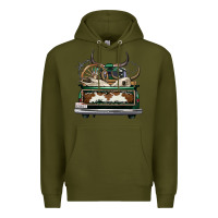 Army Green cowhide and hunter truck olivia Premium Hoodie - OliviaCreatesArt