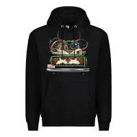 Black cowhide and hunter truck olivia Premium Hoodie - OliviaCreatesArt