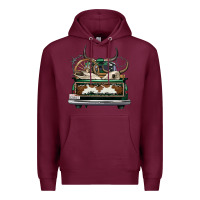 Burgundy cowhide and hunter truck olivia Premium Hoodie - OliviaCreatesArt