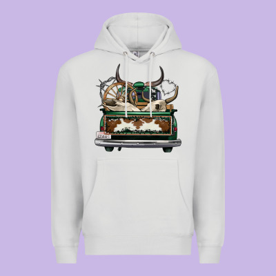 Cowhide And Hunter Truck Olivia Premium Hoodie Designed By Oliviacreatesart