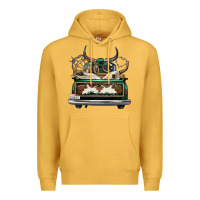 Mustard cowhide and hunter truck olivia Premium Hoodie - OliviaCreatesArt
