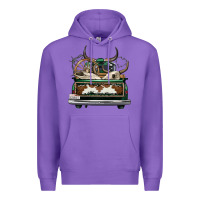 Purple cowhide and hunter truck olivia Premium Hoodie - OliviaCreatesArt