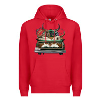 Red cowhide and hunter truck olivia Premium Hoodie - OliviaCreatesArt