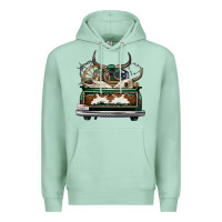 Seafoam cowhide and hunter truck olivia Premium Hoodie - OliviaCreatesArt