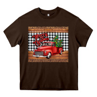 Chocolate Brown merry Christmas truck Heavy Core Tee - Jasminsmagicworld