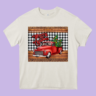 Merry Christmas Truck Heavy Core Tee Designed By Jasminsmagicworld