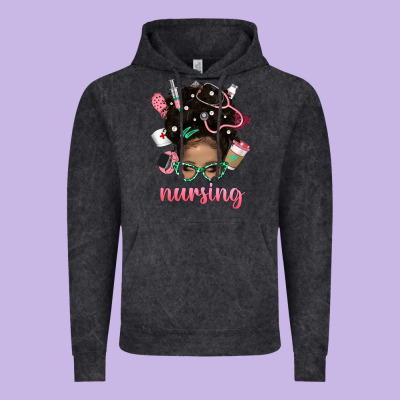 Afro Messy Bun Nursing Bbs Vintage Hoodie Designed By Bundleandbundleshop