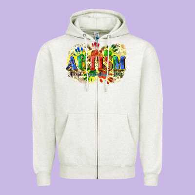 Autism Accept Understand Love Zipper Hoodie Designed By Cowgirlartshop
