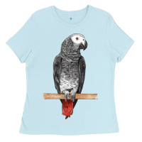 Baby Blue African Gray Parrot Bird Ladies Tee - LillyAllenDesigns