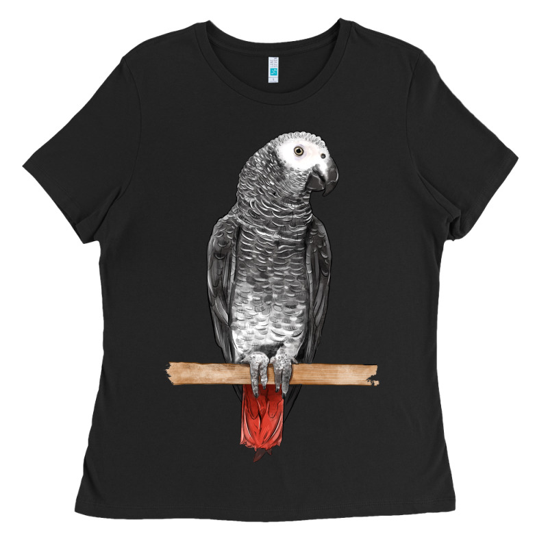 African Gray Parrot Bird Ladies Tee by LillyAllenDesigns | Teevron