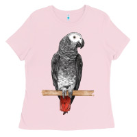 Bubblegum Pink African Gray Parrot Bird Ladies Tee - LillyAllenDesigns