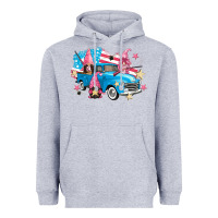 Heather Grey American truck gnomes Heavyweight Hoodie - FaDigitalArtStudio